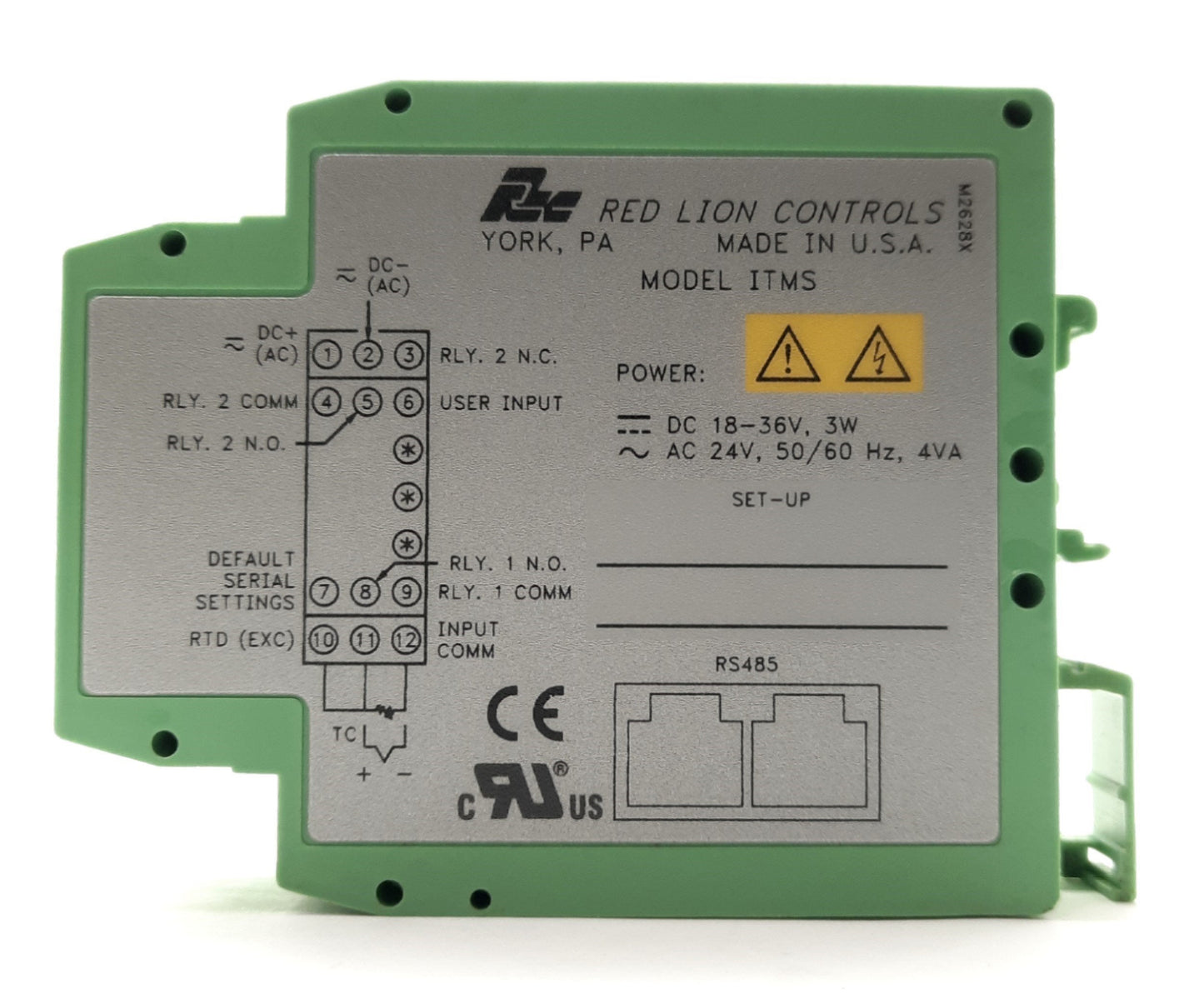 Used Red Lion ITMS4037 Intelligent Temperature to Modbus w/Alarms 18-36VDC/24VAC