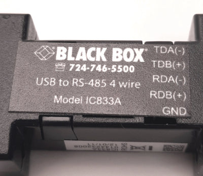 Used Black Box IC833A Mini-Converter (USB to Serial) USB-B to RS-485 4 Wire