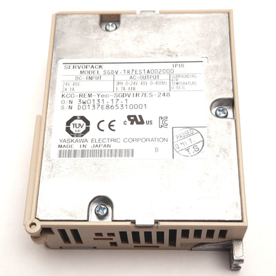 Used Yaskawa SGDV-1R7ES1A002000 Servopack Analog Voltage Command Driver, 24/48VDC