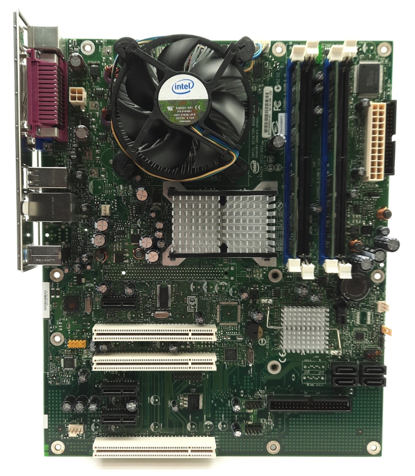 Used Intel DQ963FX Motherboard & CPU Pentium E2220 2.4GHz 4GB RAM 3x PCI 3x PCIE x1