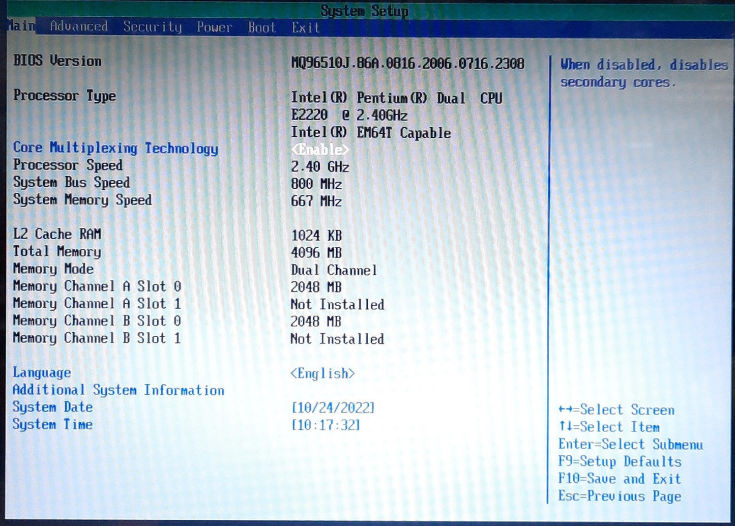 Used Intel DQ963FX Motherboard & CPU Pentium E2220 2.4GHz 4GB RAM 3x PCI 3x PCIE x1