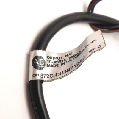 Used Allen Bradley 872C-DH3NP12-E2 Inductive Proximity Sensor, 3mm, 10-30VDC, PNP N/O