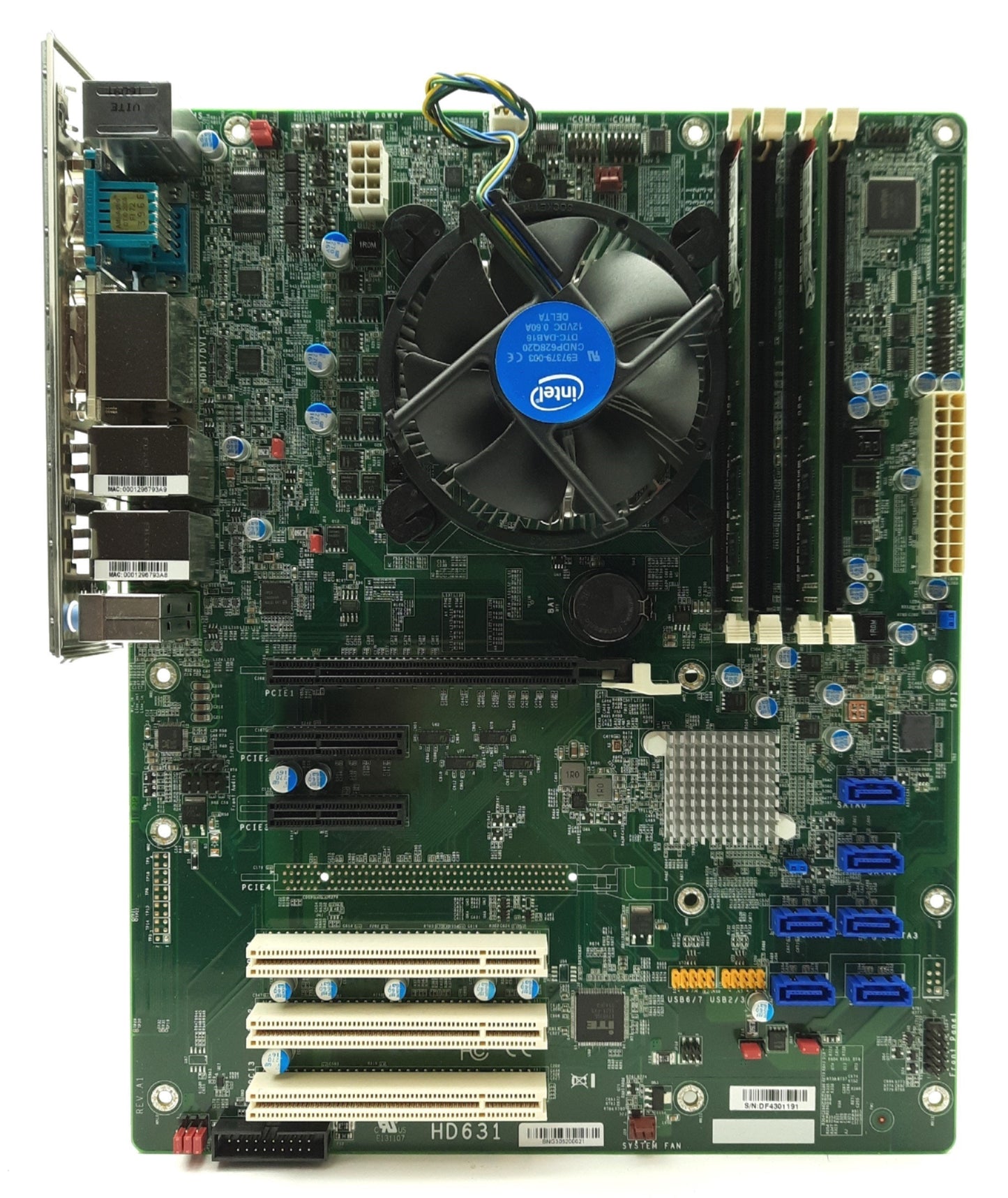 Used DFI HD631-Q87 Motherboard & CPU Intel i5-4570S 3.6GHz 4GB RAM PCIe x16 3x PCI