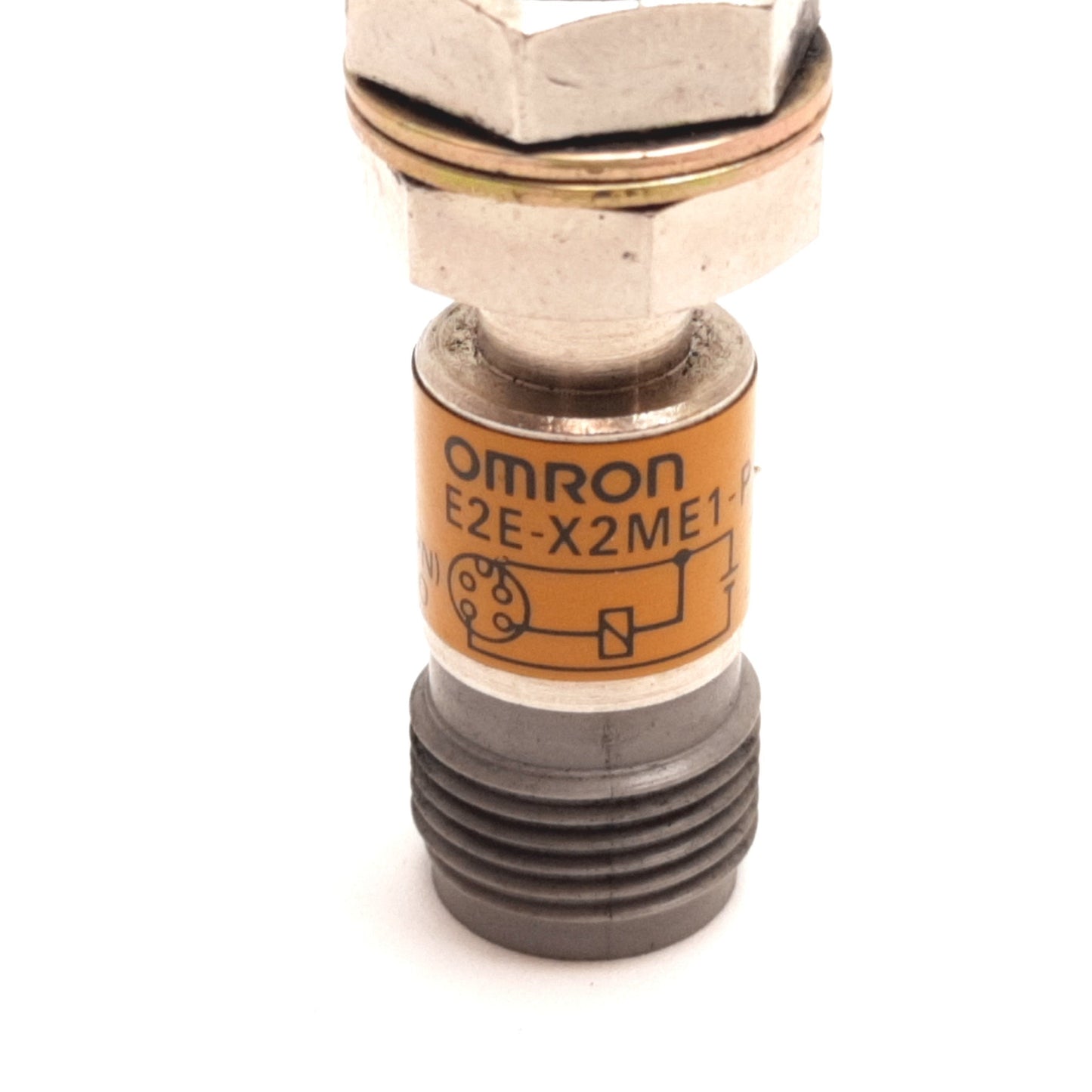 Used Omron E2E-X2ME1-P1 Inductive Proximity Sensor, 2mm, 12-24VDC, NPN N/O, M8