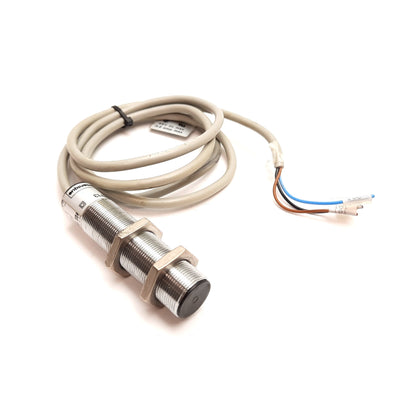 Used Telemecanique XSA-J05713 Proximity Sensor, 5mm, 12-48VDC, NPN N/O, M18, 3-Wire