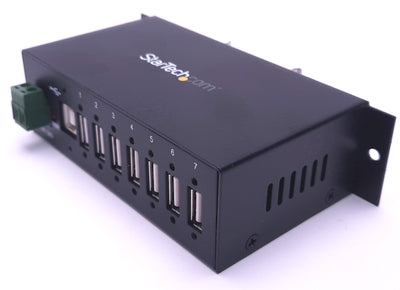 Used Startech ST7200USBM Industrial Rugged USB 2.0 Hub, 7 Ports USB-A, 1 USB-B,24v DC