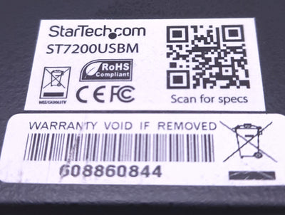 Used Startech ST7200USBM Industrial Rugged USB 2.0 Hub, 7 Ports USB-A, 1 USB-B,24v DC