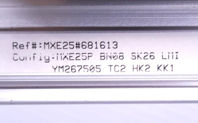 Used Tolomatic MXE25PBN08SK26LMITC2 Screw Drive Actuator 26" Stroke, 14mm Coupler