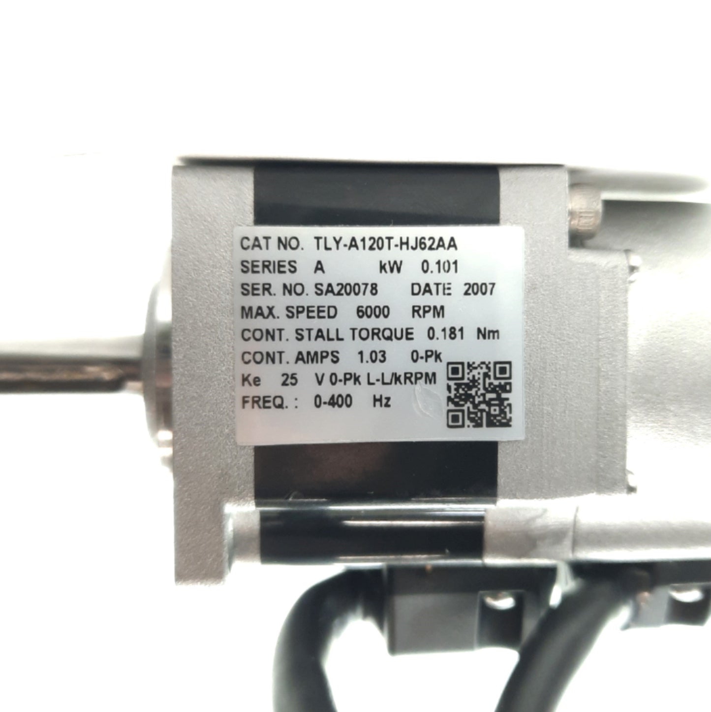 Used Allen Bradley TLY-A120T-HJ62AA Kinetix Servo Motor .101kW Ø8mm Shaft 3Ø 230VAC