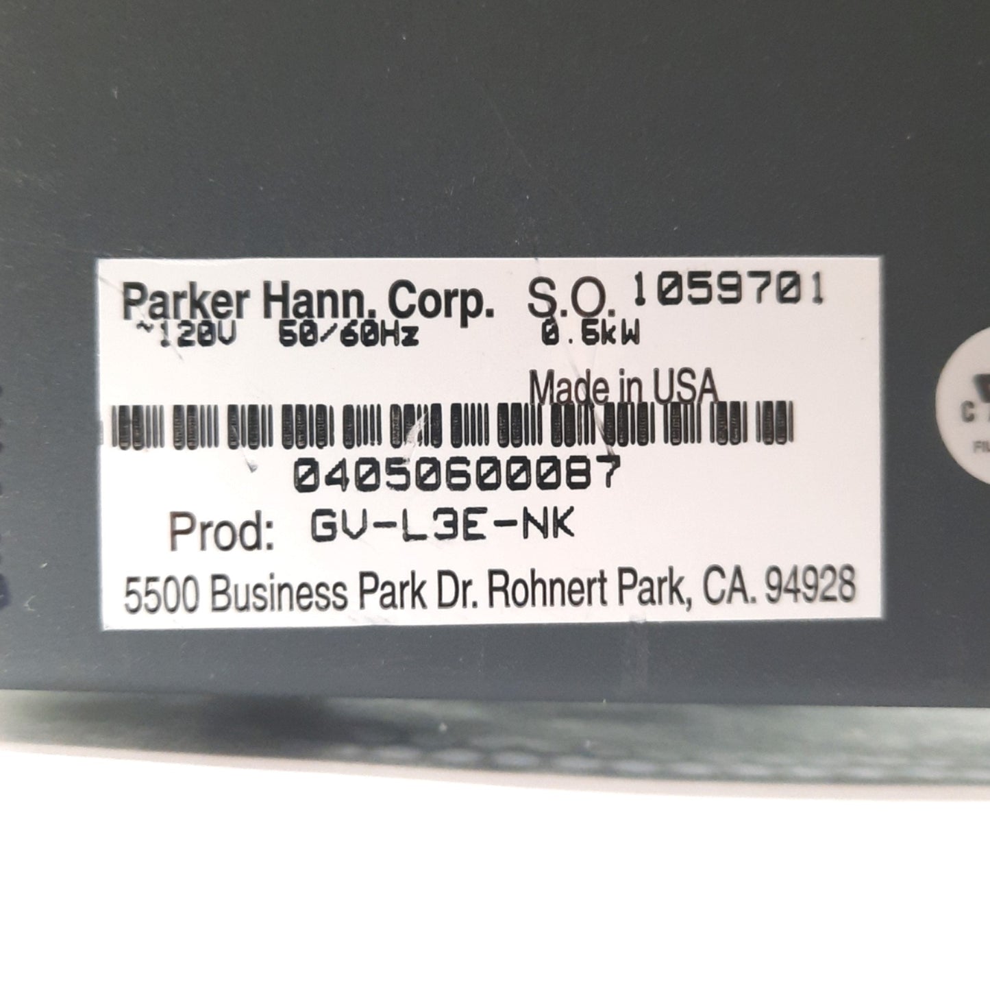 Used Parker GV-L3E-NK Gemini Digital Servo Drive, 1 Axis, 170VDC 0.44kW 3A, 120VAC