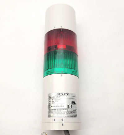 Used PATLITE LR6-202LJB-RG Pole Mount Signal Tower 24VDC, 60mm Red, Green, Buzzer