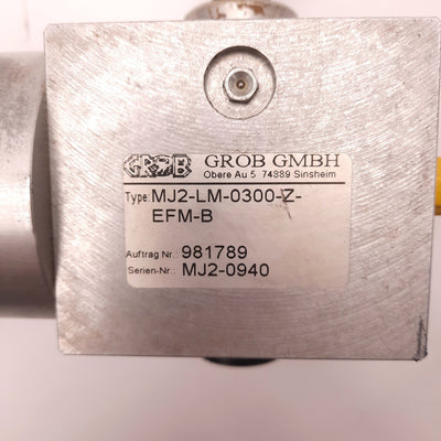 Used Grob MJ2-LM-0300-Z-EFM-B Cubic Screw Jack Ratio: 4:1 Lifting: 10kN Power: 0.5kW