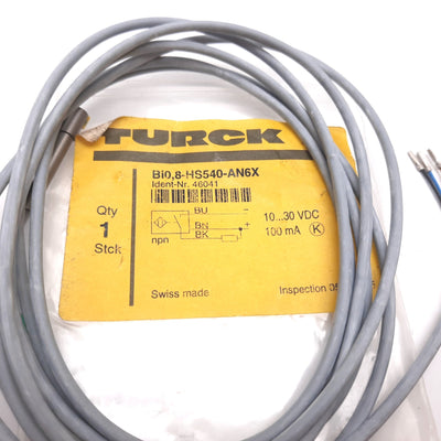 New Turck Bi0.8-HS540-AN6X Inductive Proximity Sensor, 0.8mm, 10-30VDC, NPN N/O