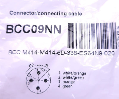 New BALLUFF BCC09NN BCC M414-M414-6D-338-ES64N9-020 Double Ended Cord M12 4-Pin