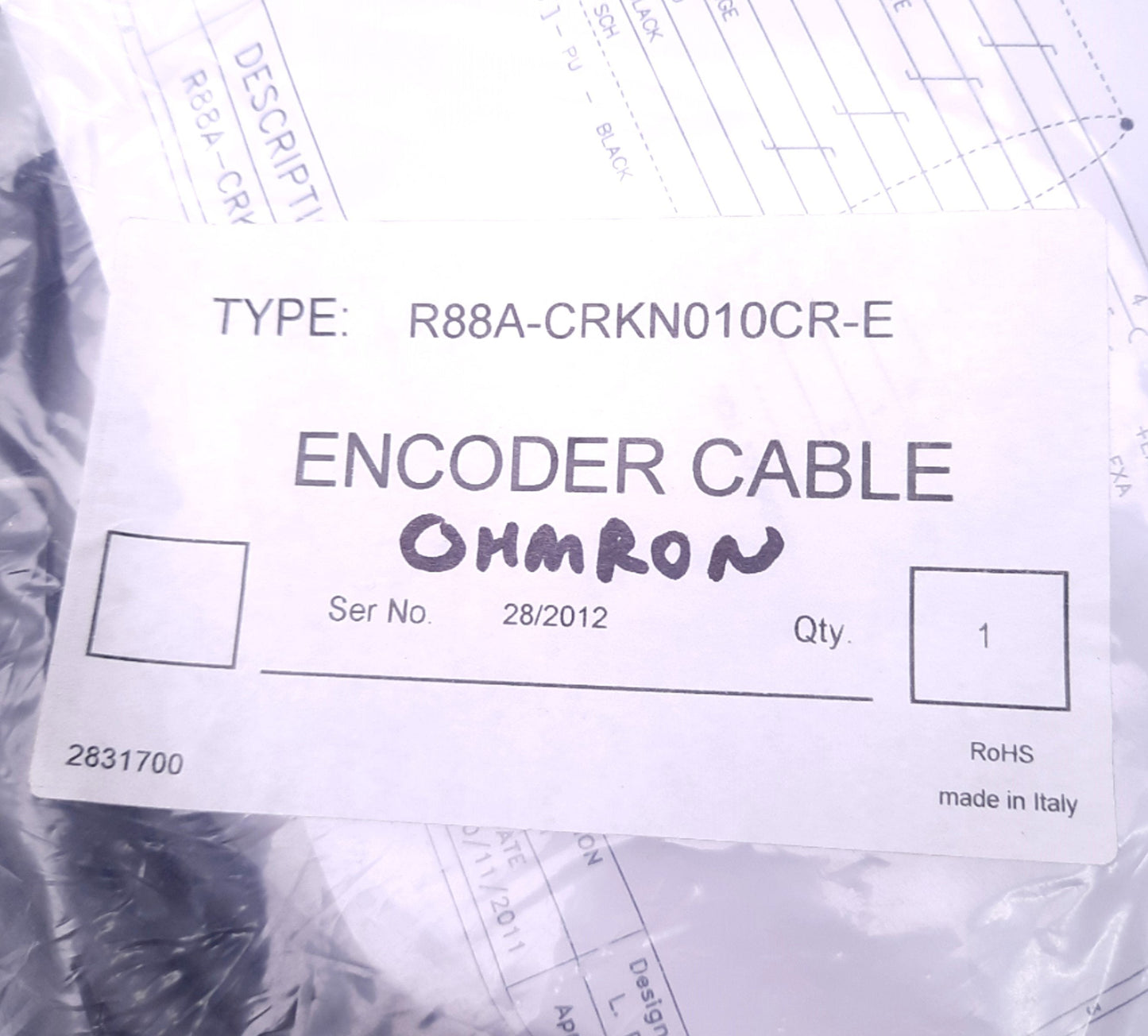 New Omron R88A-CRKN010CR-E Servo Encoder Cable DB15F to Servo Motor G5 R8 Series 10m