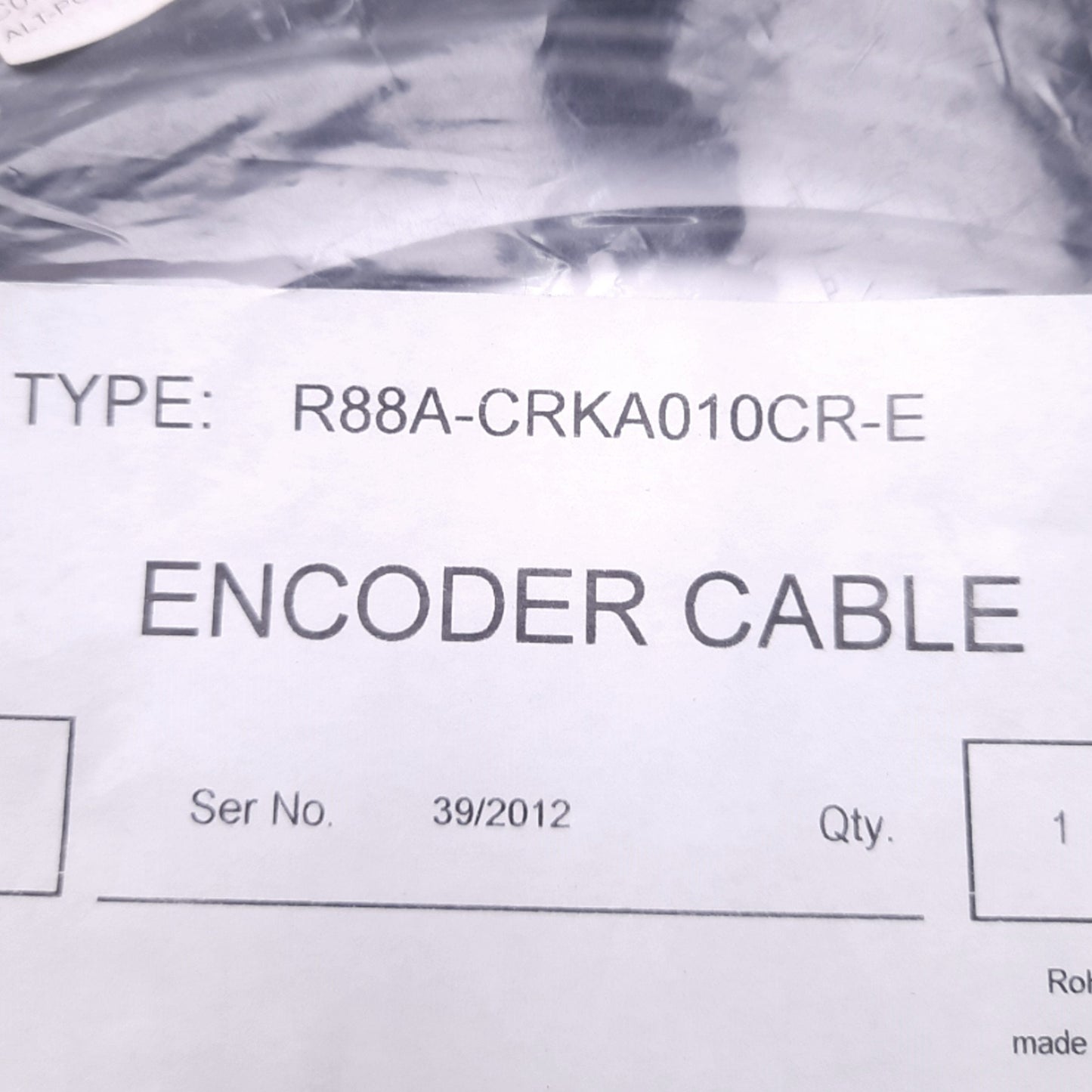 New Omron R88A-CRKA010CR-E Encoder Cable 100v/200v 3000r/Min 50-750W Motors, 10m