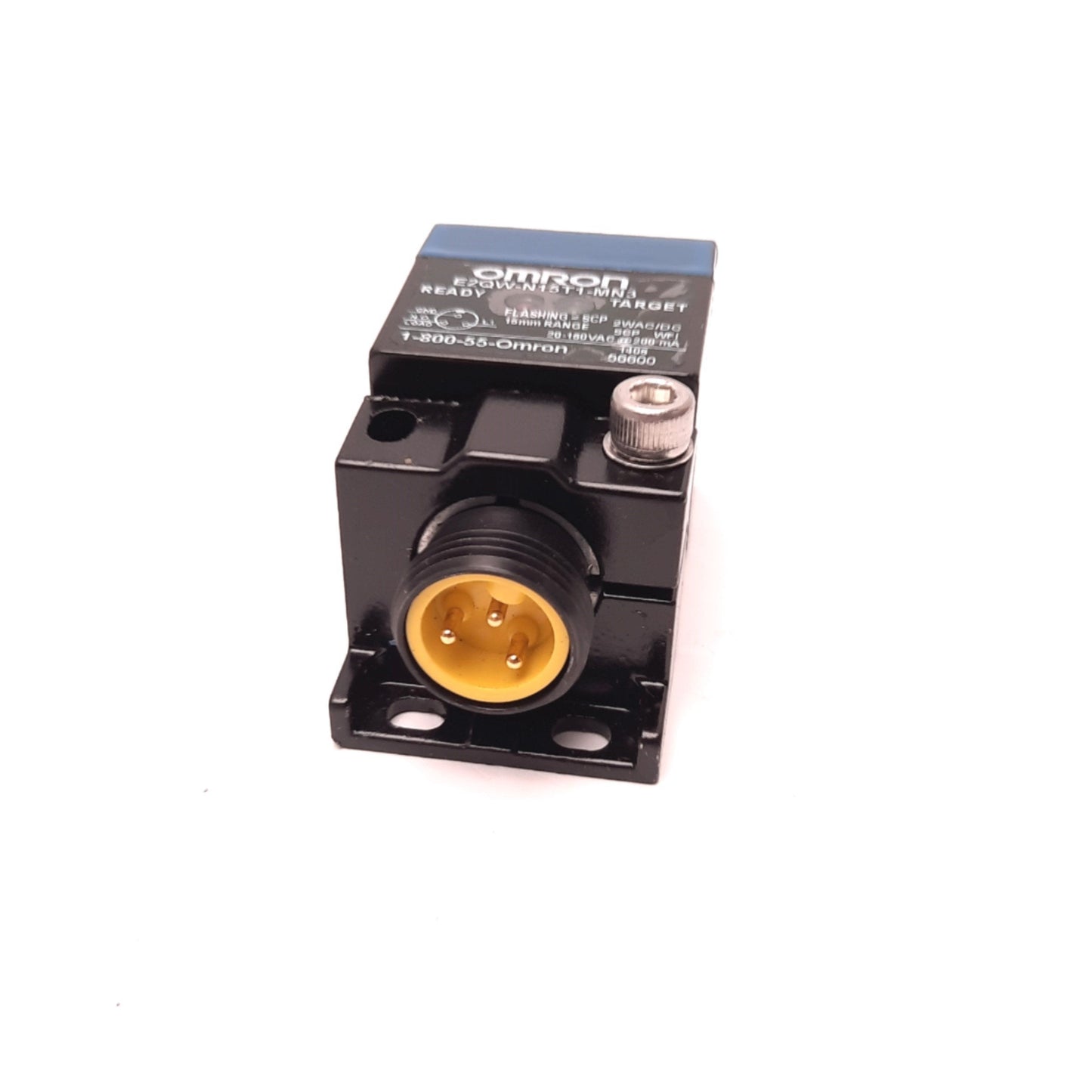 New Omron E2QW-N15T1-MN3 Proximity Sensor Shielded, 20-150VDC/VAC, 3 Pin Male, N.O