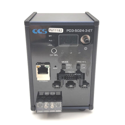 Used CCS PD3-5024-3-ET Digital Constant/Strobe Lighting Controller, 3-Channel, 24VDC