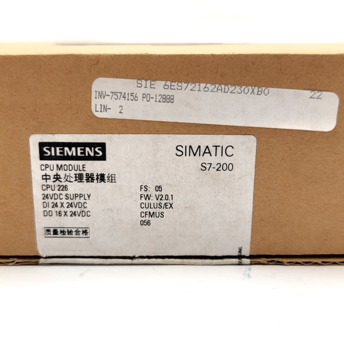 New – Open box Siemens 6ES7 216-2AD23-0XB0 Simatic S7-200 CPU 226 Compact Unit 24 In, 16 Out