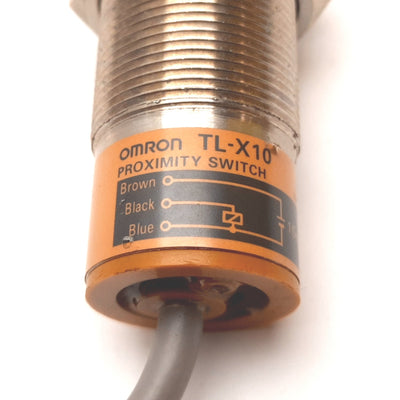 New Omron TL-X10 Proximity Sensor, 10-14VDC, Barrel: M30, Cable: 3-Wire 800mm