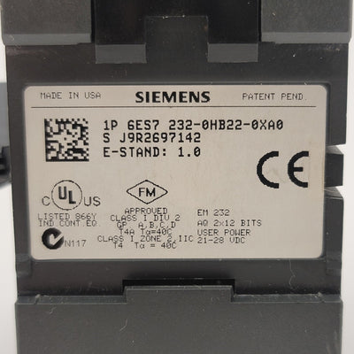 Used Siemens 6ES7 232-0HB22-0XA0 SIMATIC S7-200 Analog Output EM 232, 12-bit