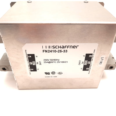 Used Schaffner FN2410-25-33 Power Line Filter, Voltage: 250VAC 50/60Hz, Current: 25A