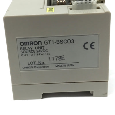 Used Omron GT1-ROP08 / BSC03 Relay Output Module, 8-Point, 24VDC, 250VAC 5A, SPST-NO