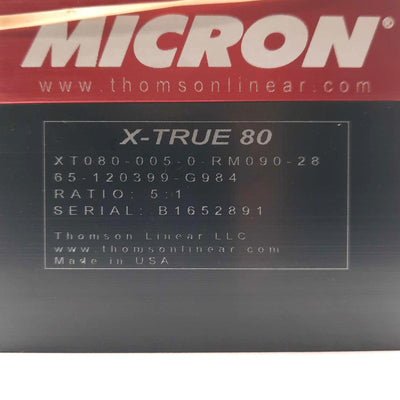 New Micron XT080-005-0-RM090-28 Planetary Gearhead 5:1 13arc-min 164.8Nm 80mm Frame