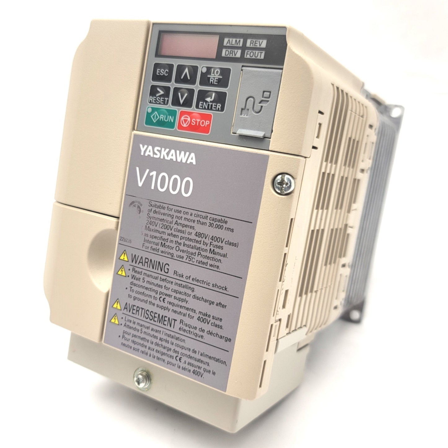 Yaskawa CIMR-VU4A0005FAA Variable Frequency Drive 3HP, 380-480VAC, 5.9A, 0-400Hz