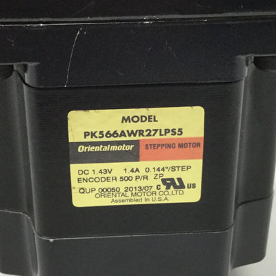 Used Oriental PK566AWR27LPS5 Vexta 5-Phase Stepper Motor 0.144°, 5:1 w/Encoder 500ppr