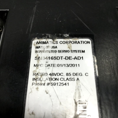 Used Moog Animatics SM34165DT-DE-AD1 Smart Motor Servo 48VDC NEMA 34 w/Gearhead 10:1