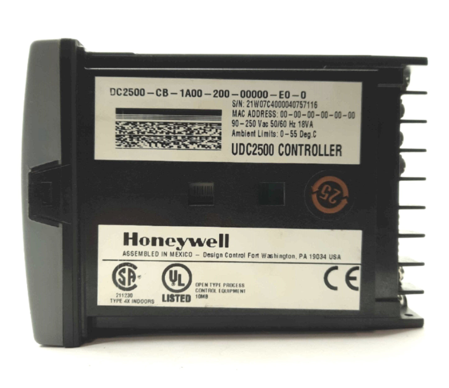 Used Honeywell DC2500-CB-1A00-200-00000-E0-0 Temperature Limit Controller 90-264VAC