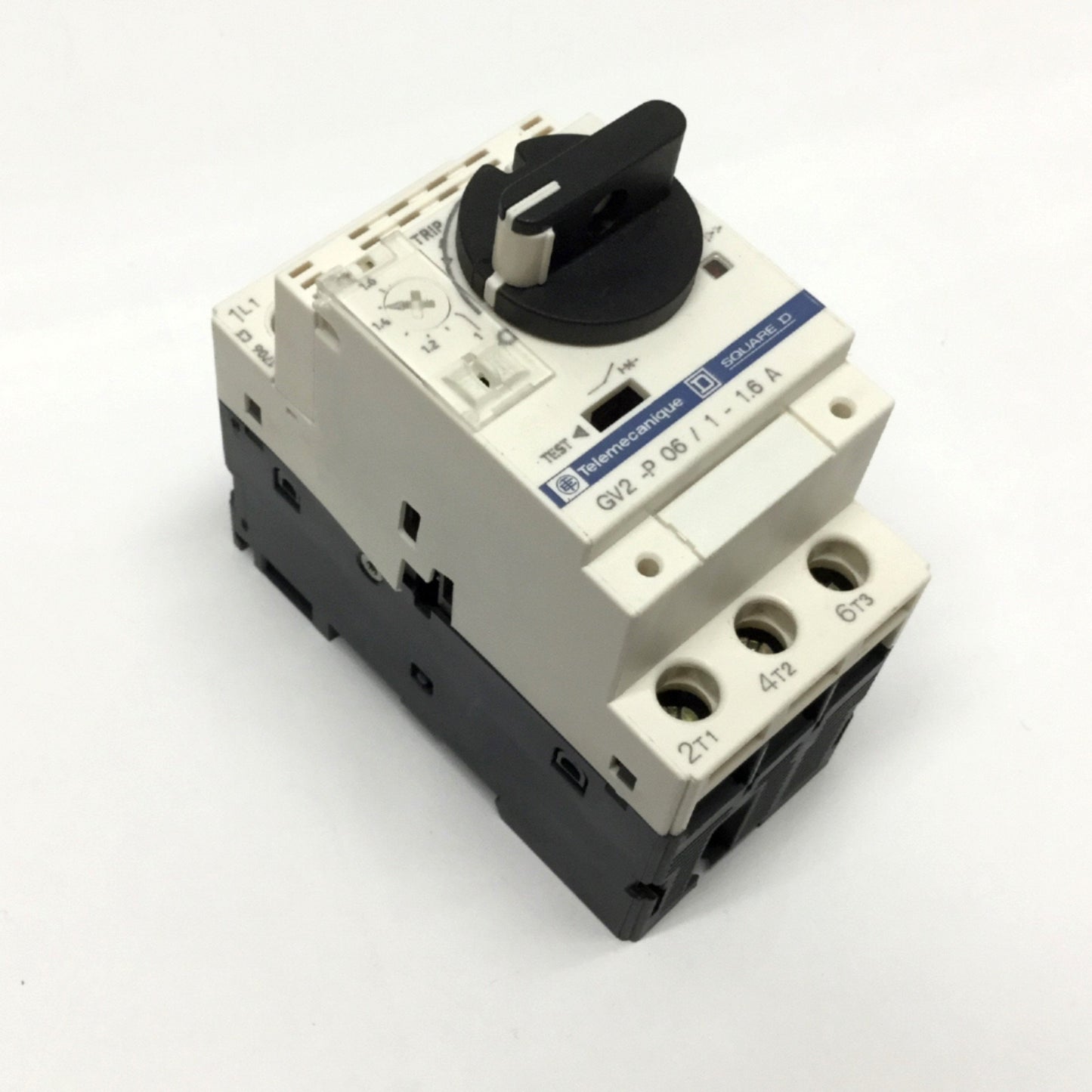 Used Telemecanique GV2-P06 Manual Motor Starter Circuit Breaker, 1-1.6A, 3-Pole