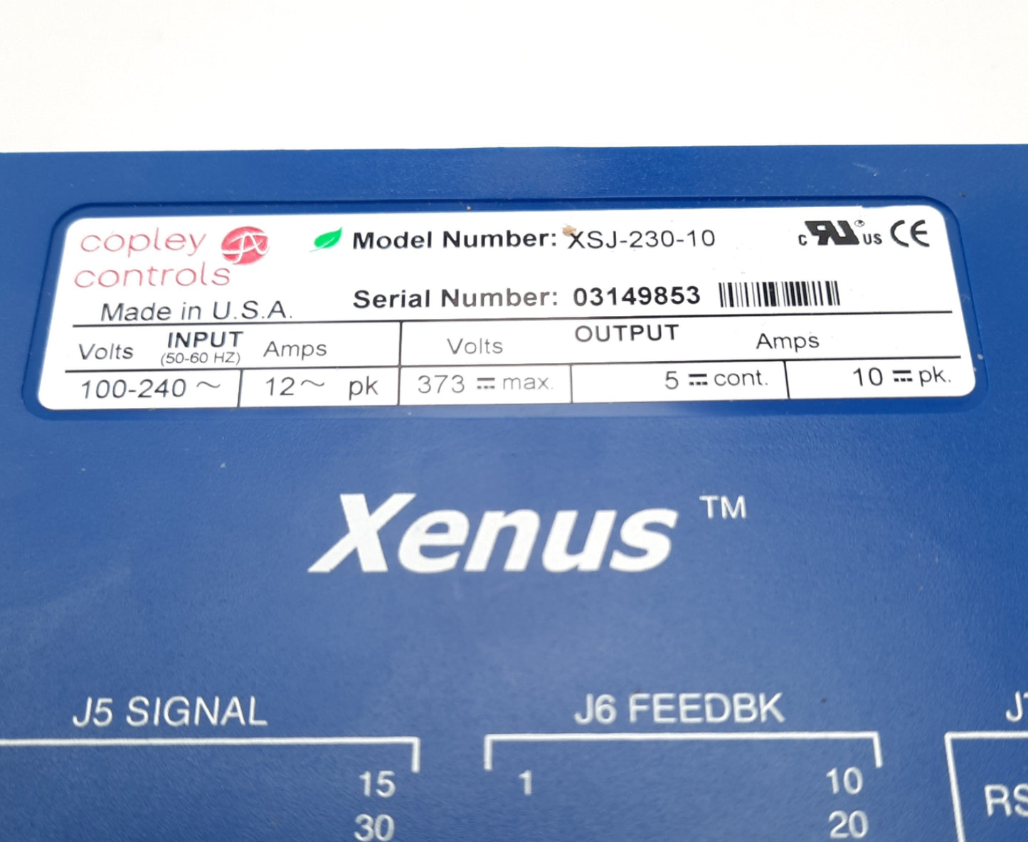 Used Xenus XSJ-230-10 AC Powered Servo Drive 3 Phase 100-240VAC 5A Output 12A Input