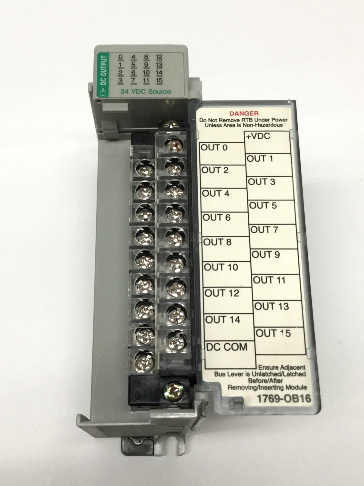 Used Allen Bradley 1769-OB16 Compact I/O PLC Output Module, 16-Point 24VDC Sourcing