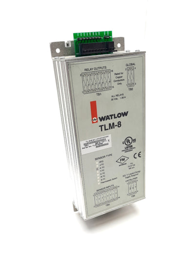 Used Watlow TLM-8 Thermal Temperature Limit Monitor 8 Channel NO 30VDC 1A DIN Rail