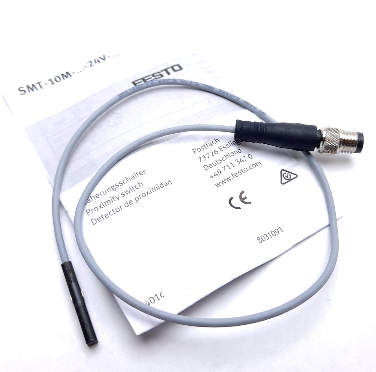 New Festo 551375 Proximity Sensor Round Slot, 100mA 24V, SMT-10M-PS-24V-E-0.3-L-M8D