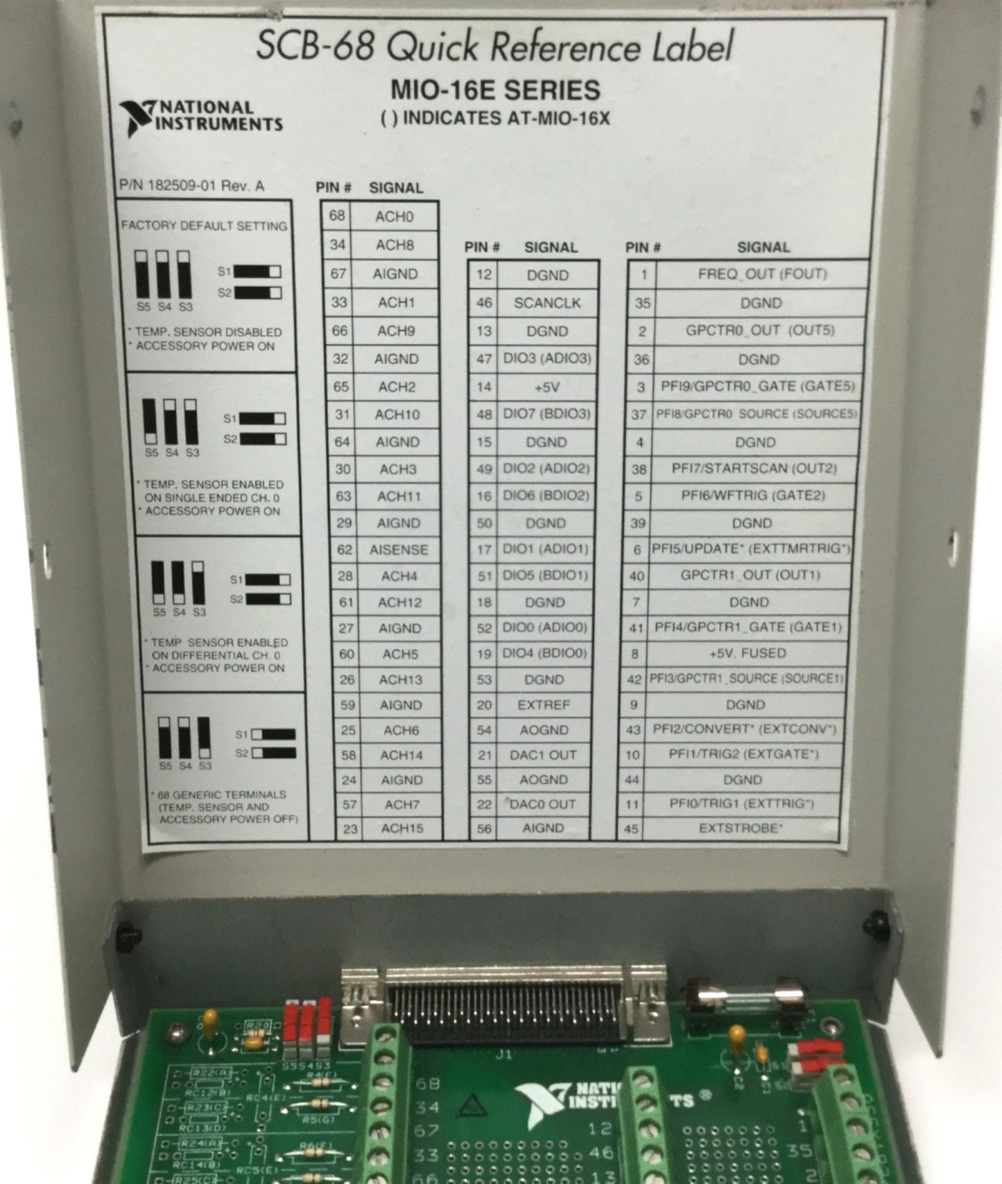 Used National Instruments SCB-68 Shielded I/O Connector Terminal Block, 68-Pin SCSI