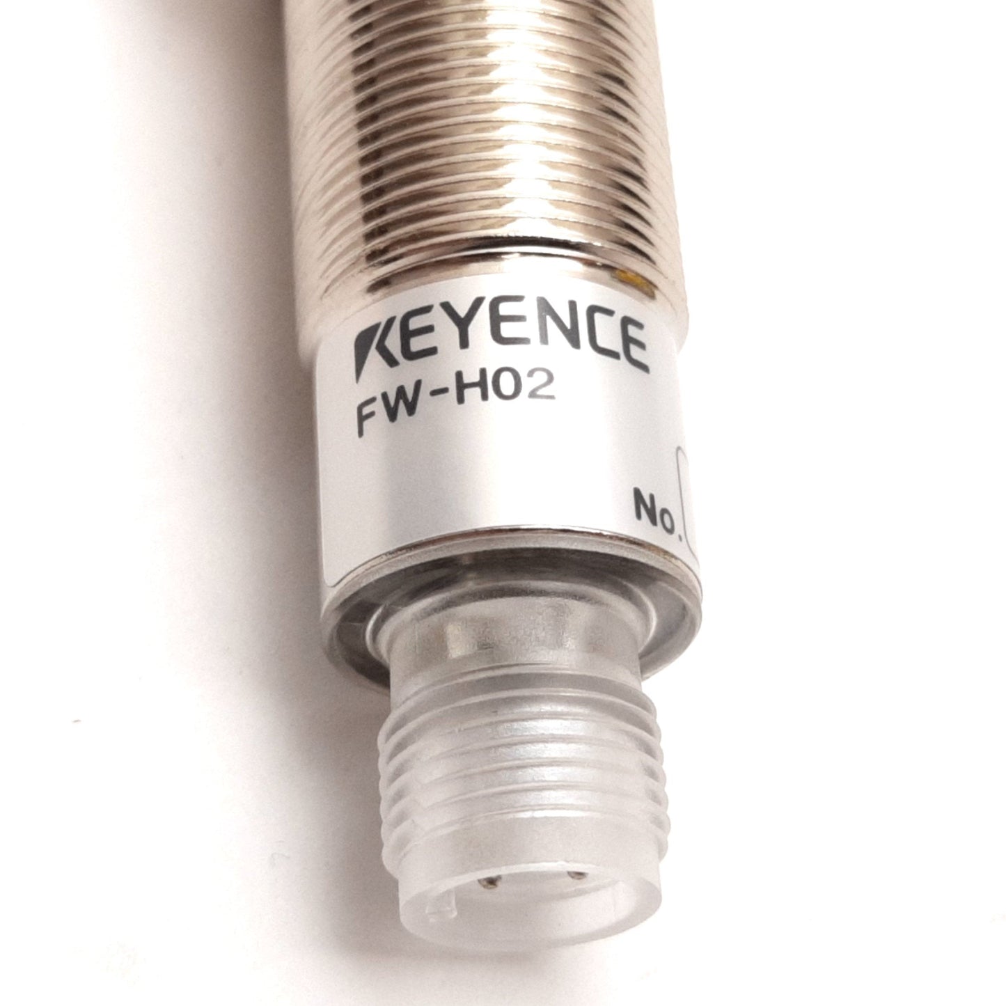 New Keyence FW-H02 Ultrasonic Sensor Head, Range: 50-200mm, Barrel: M18, W/ Cable