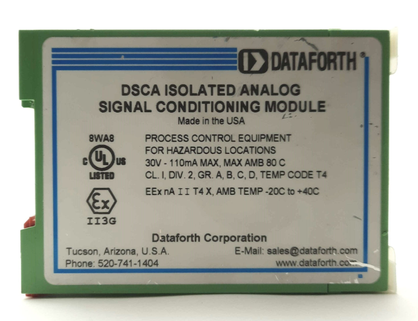 Used DATAFORTH DSCA49-05 Isolated Signal Conditioner, ñ10VDC to ñ10VDC, 24VDC