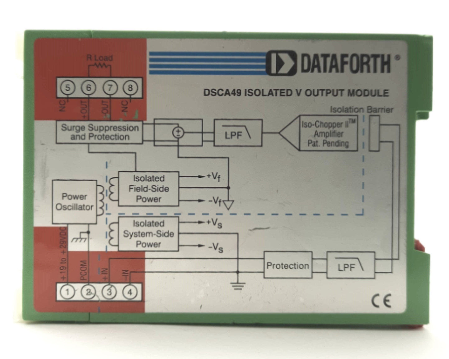 Used DATAFORTH DSCA49-05 Isolated Signal Conditioner, ñ10VDC to ñ10VDC, 24VDC