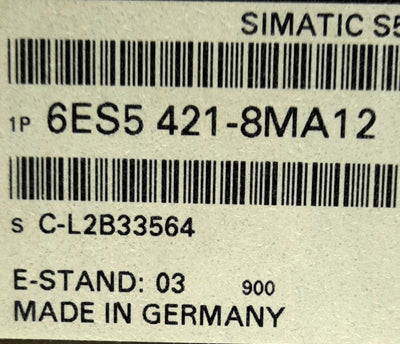 Used SIEMENS 6ES5421-8MA12 Digital Input Module, 24VDC For S5-90U/-95U/-100U, 8 Input