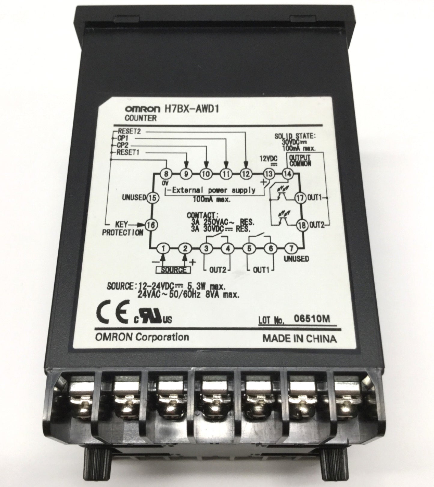 Used Omron H7BX-AWD1 Multifunction Digital Preset Counter/Tachometer 12-24VDC/24VAC