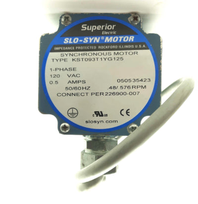 Used Superior Electric KST093T1YG125 SLO-SYN AC Synchronous Gearmotor 1PH 120VAC .5A