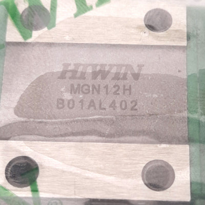 New Hiwin MGN12H Linear Guide Block 13 x 32.4 x 27mm, 3.72kN, M3x8 Mounting