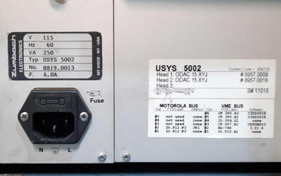 Used Zumbach USYS 5002 LASER Micrometer/Gage Controller 3x Sensors 120VAC