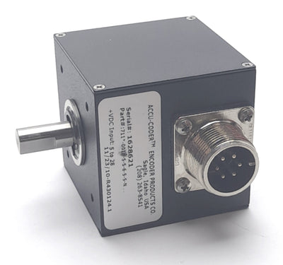 Used Accu-Coder 711-0010-S-S-6-S-S-N Incremental Shaft Encoder, 10CPR, 5VDC, 6-pin