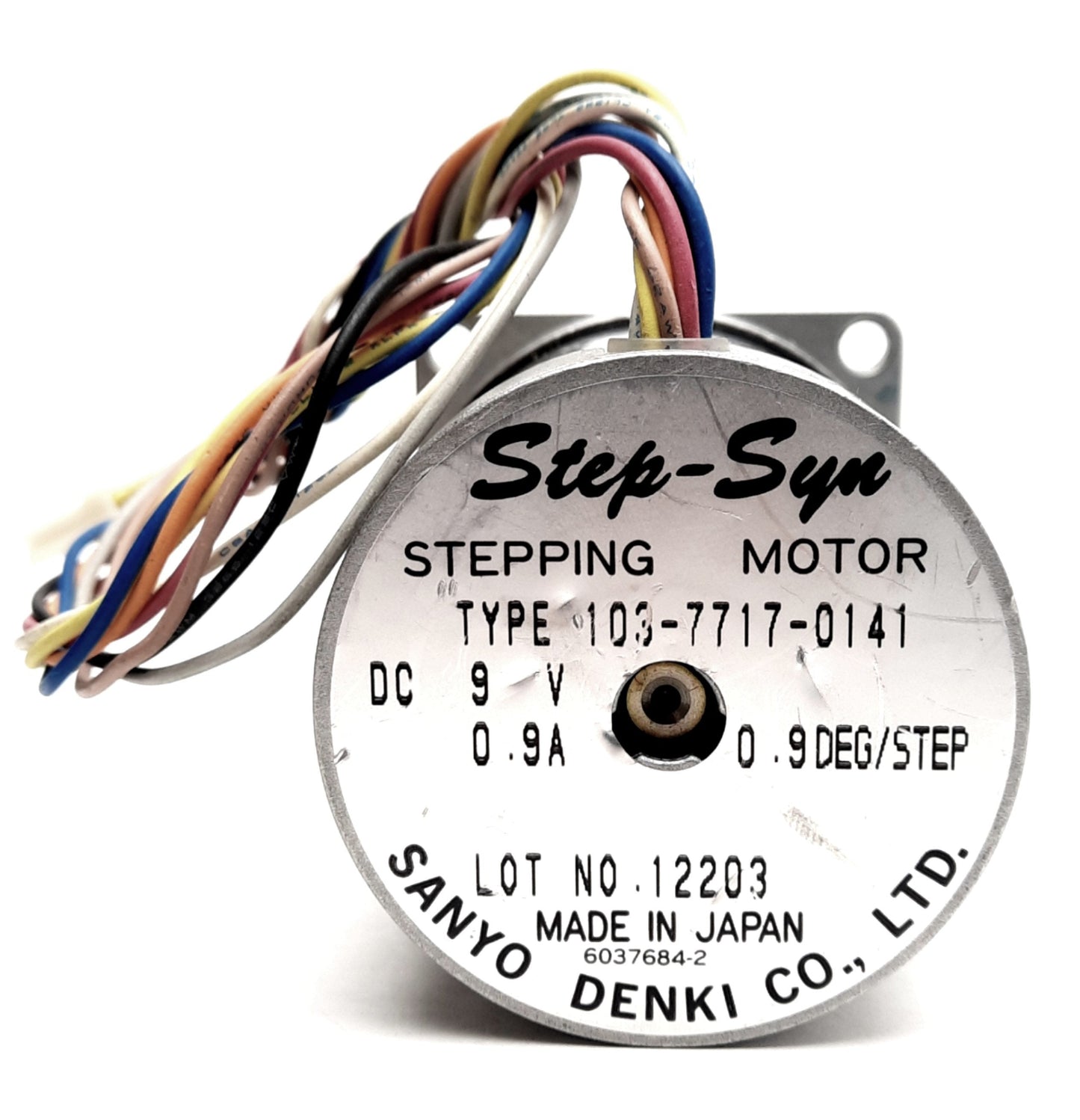 Used Sanyo Denki Type 103-7717-0141 Stepping Motor, 9VDC, 0.9A, 0.9ø STEP, 400 PPR