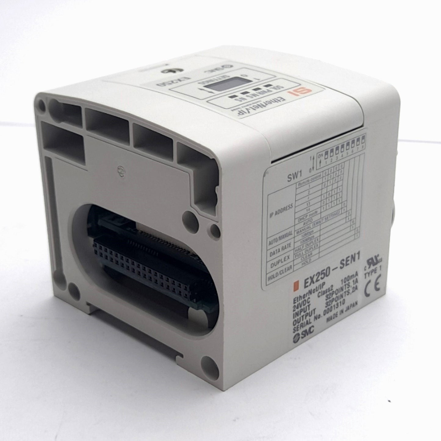 New SMC EX250-SEN1 Ethernet/IP Serial Interface Fieldbus Unit, 24VDC, 100Mbps Speed