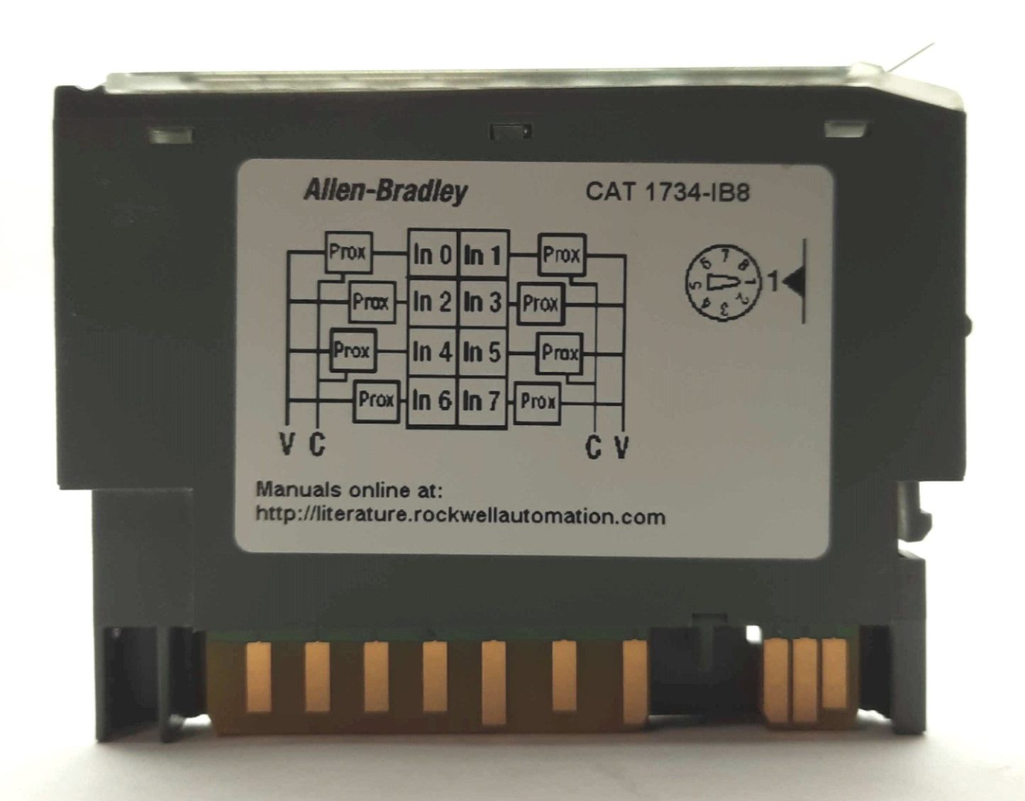 Used Allen Bradley 1734-IB8 Ser. D PLC Input I/O Module, 8-Point, 24VDC Sinking 5mA